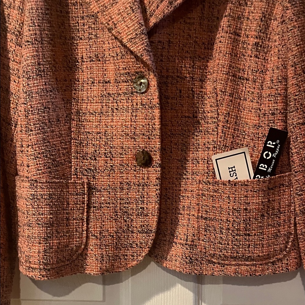 Liz Claiborne Women's Coral Tweed Blazer - Picture 5 of 7